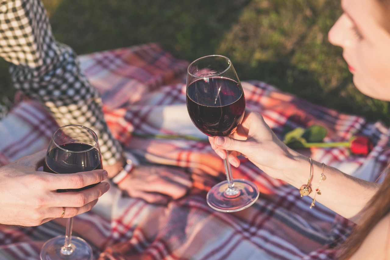 Guests savoring local food and wine